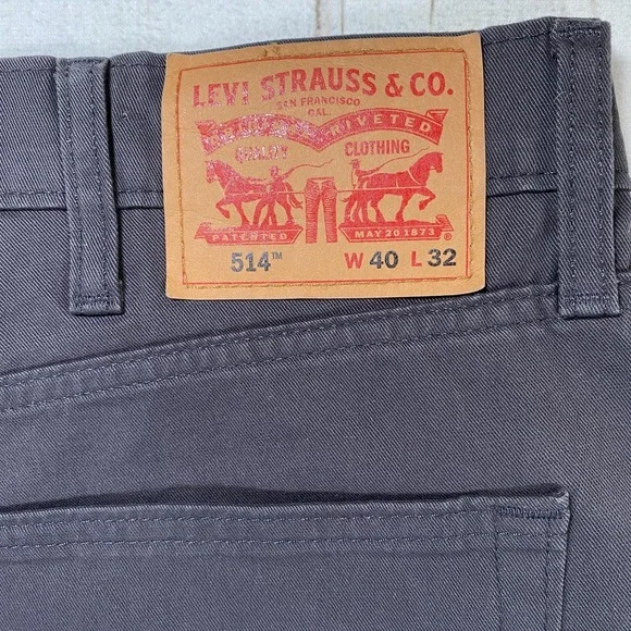 Levi's 514 Jeans Mens 40x32 Gray Straight Leg Stretch Denim 5 Pocket Zip Fly - Picture 5 of 13